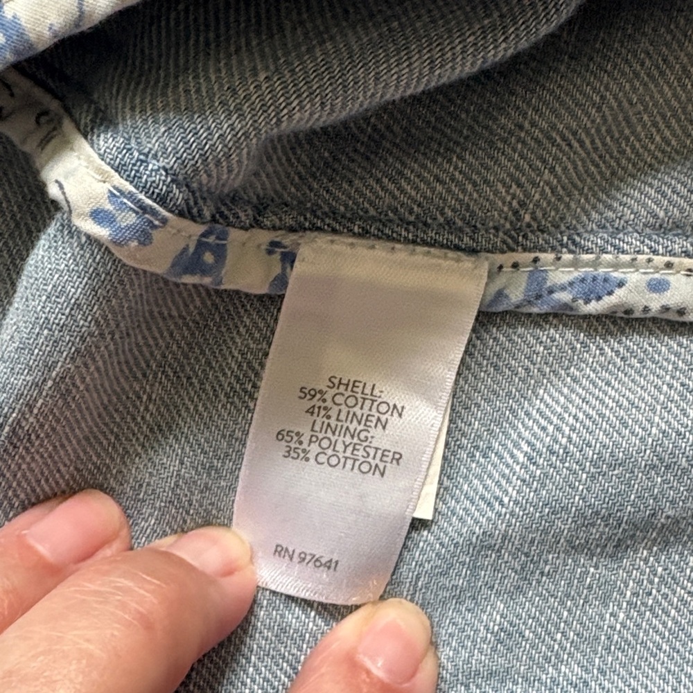J. Jill Light Blue Denim Jacket with Button Detail - Picture 8 of 9